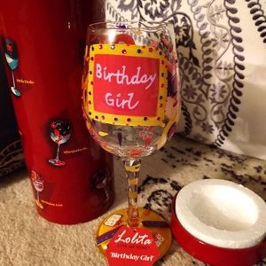 Lolita Birthday Girl wine glass